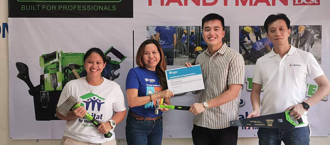 Handyman, Herco Trading donate hand tools to Habitat Philippines.